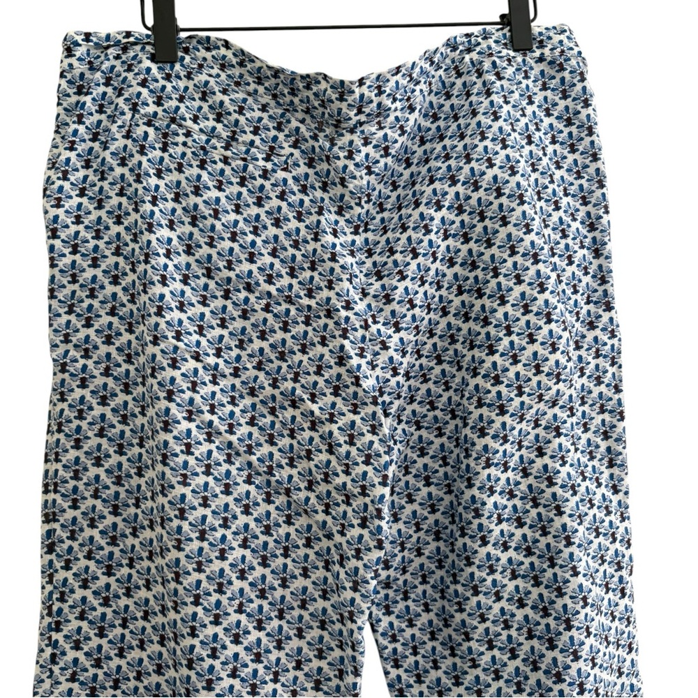 Tory Burch Linen Baja Blue Pants - Picture 4 of 10